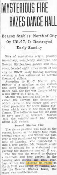 Midway Gardens (Midway Ballroom) - 1934 Article On Fire (newer photo)